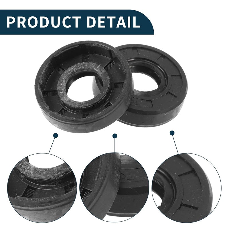 TUCKBOLD Universal Oil Seal TC Double Lip W Steel Spring Seal Ring Rotary Shaft Seal 17x40x10mm High Pressure NBR Rubber Black 5 Pcs - Image 5